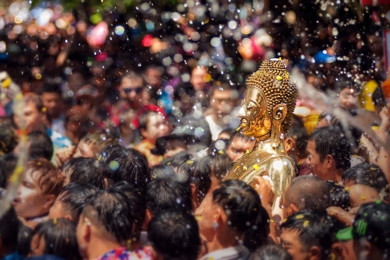 Get wet in Songkran (Water festival)