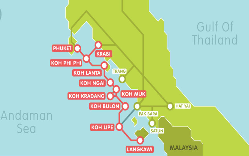 Andaman Sea Island Hopping Route