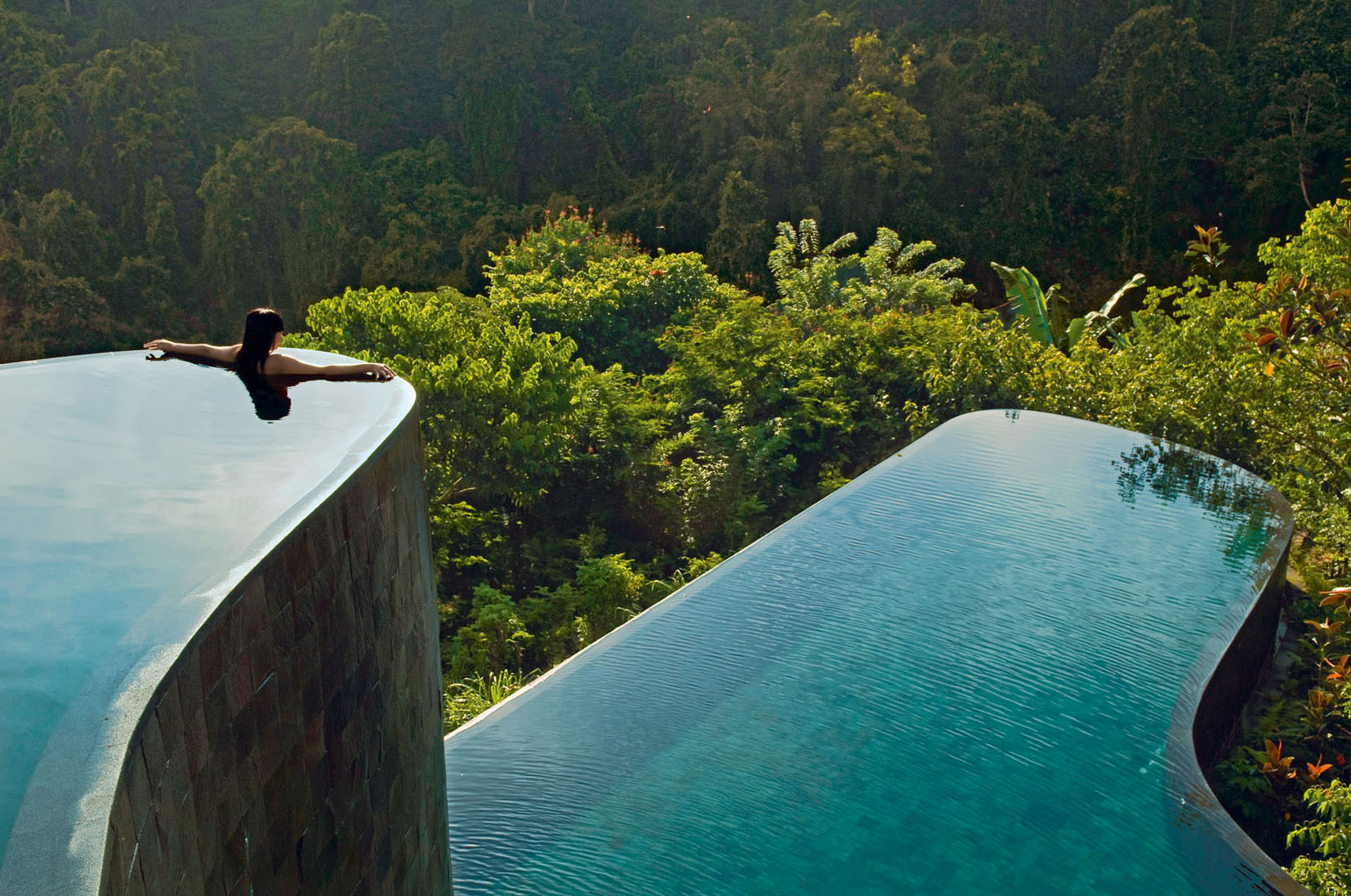 From the pool, you have an incredible view of the rainforest