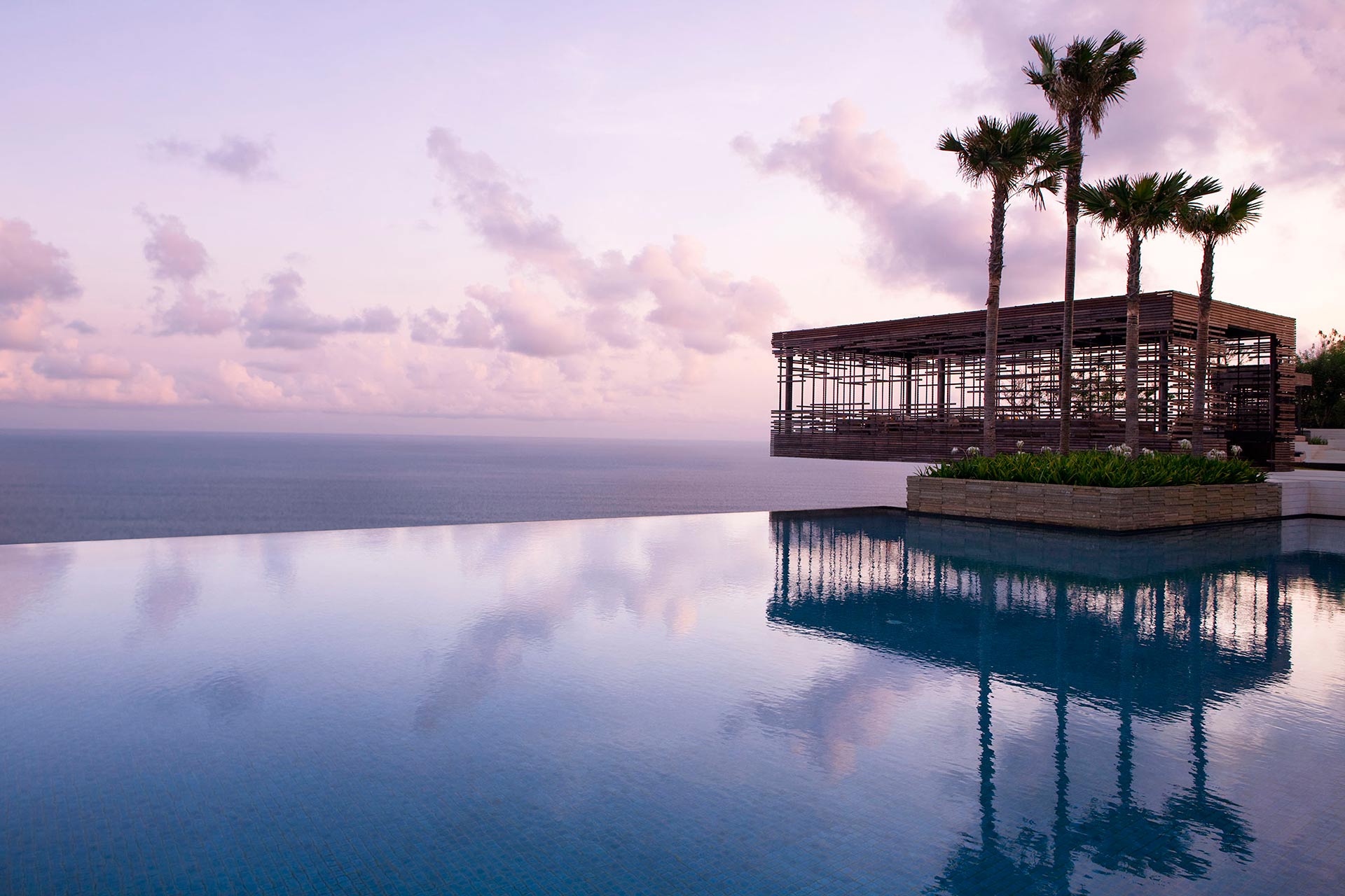 The Olympic-size infinity pool is a great spot to enjoy the sunset