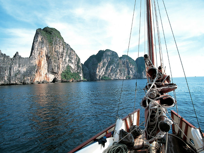 Cruising in Phang Nga Bay, in the Andaman sea